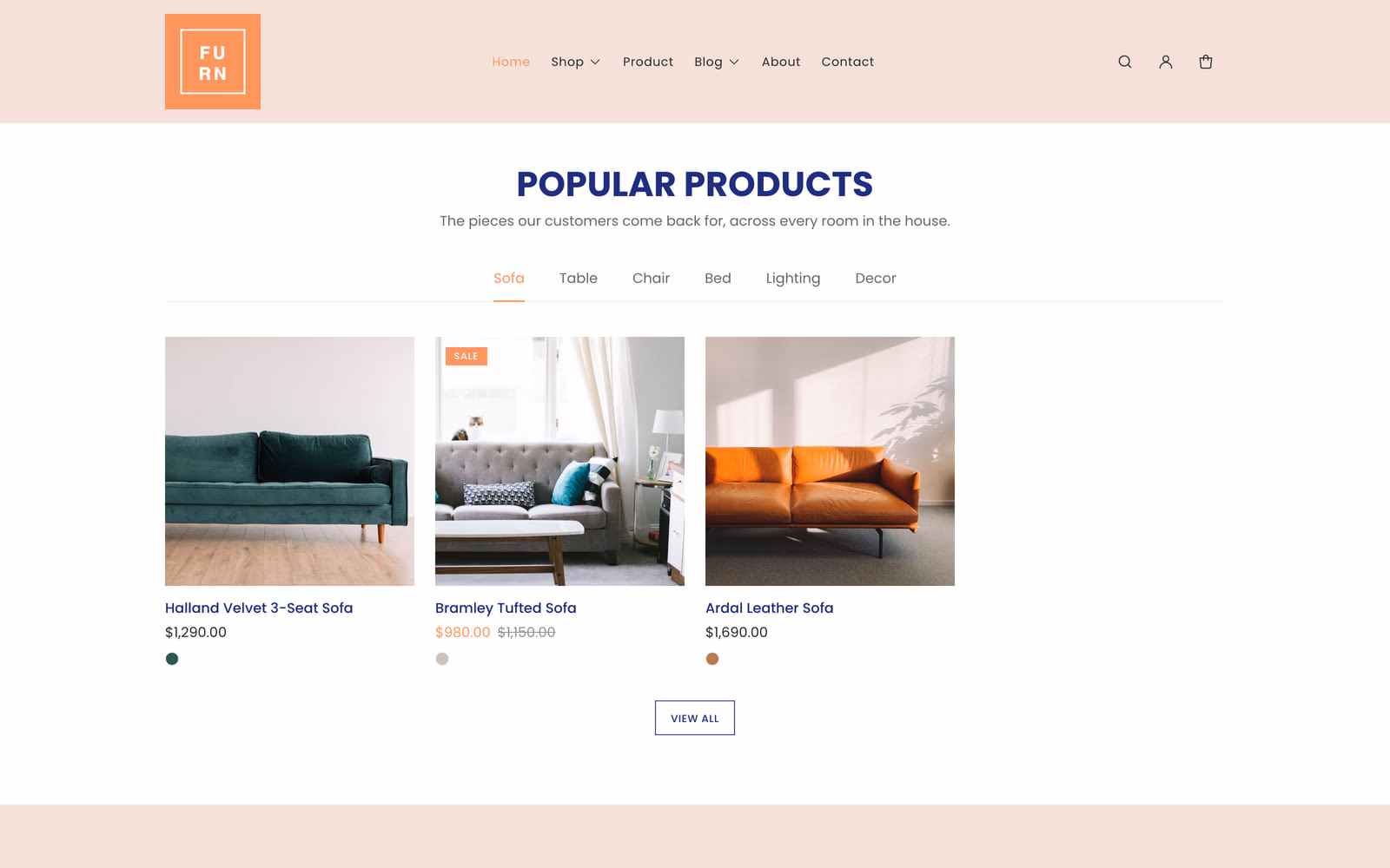 Furn tabbed product grid Furn Shopify theme tabbed product grid