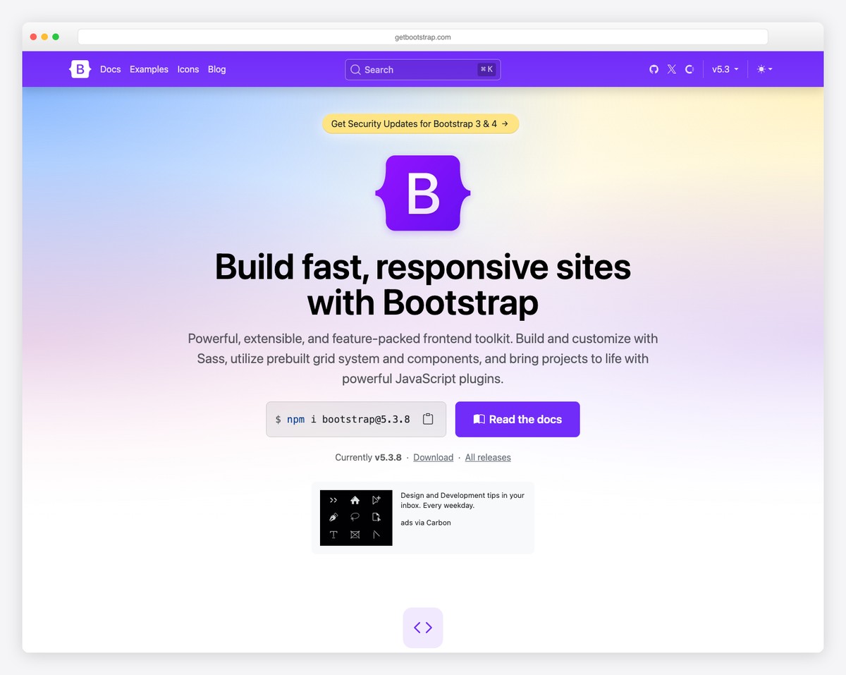 Bootstrap framework homepage
