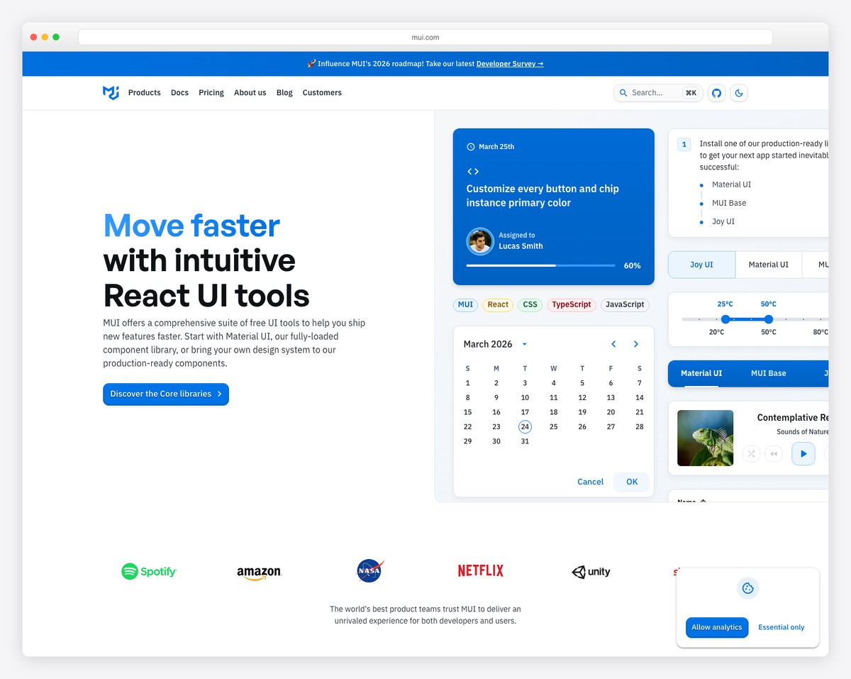 Material UI MUI homepage