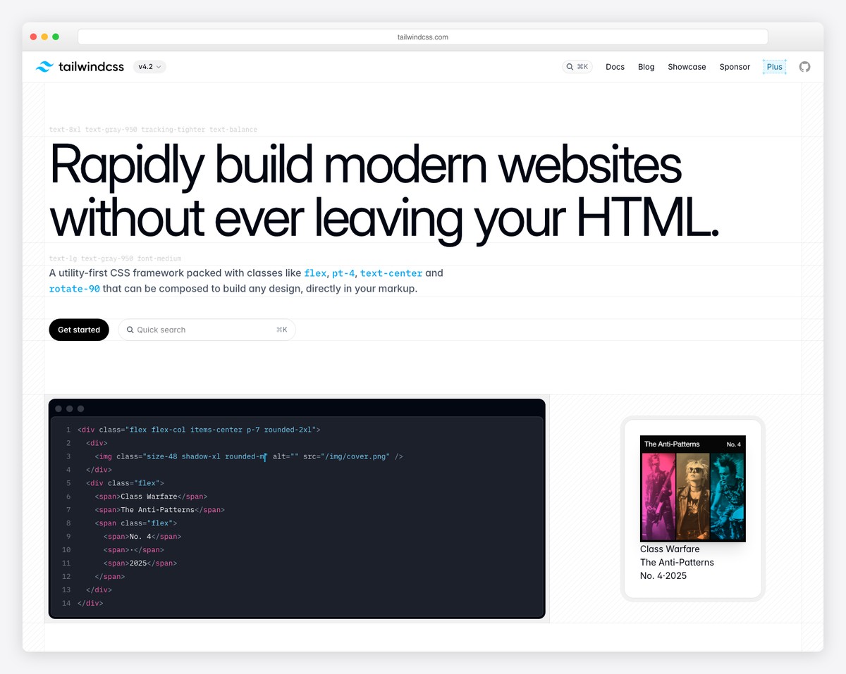 Tailwind CSS framework homepage