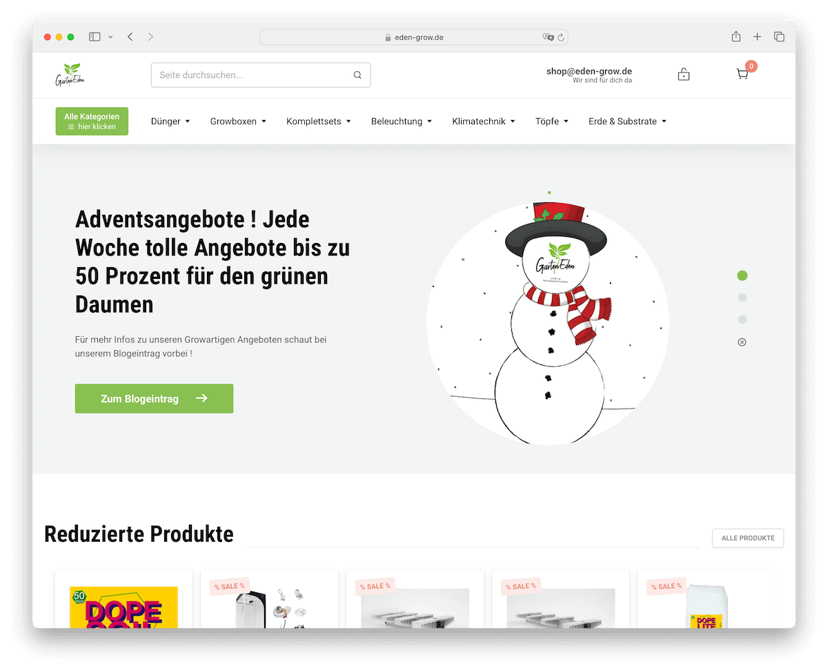garten eden - german eCommerce store made with WooCommerce
