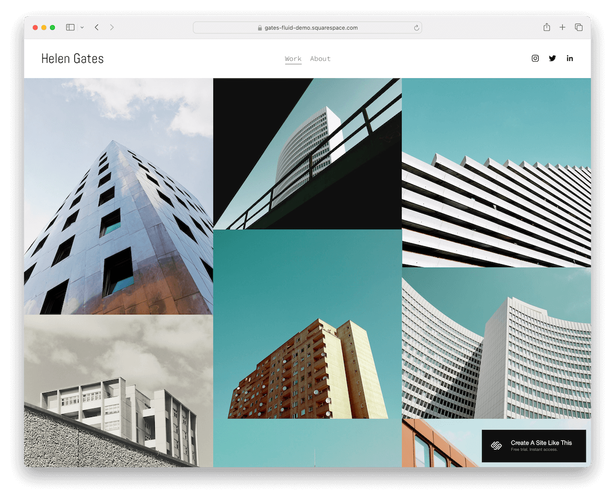 gates - architecture photographer website template for Squarespace builder