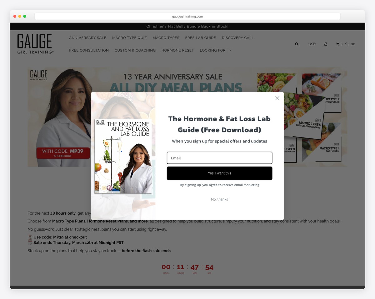 gauge girl training website example