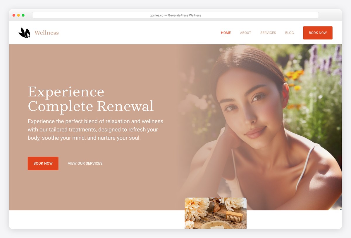 GeneratePress Wellness demo site for a health practice
