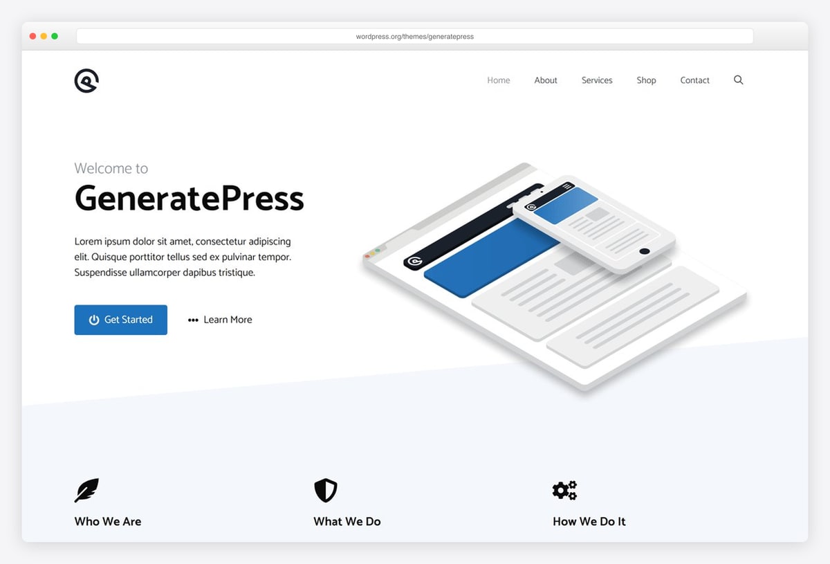 GeneratePress lightweight minimal WordPress theme