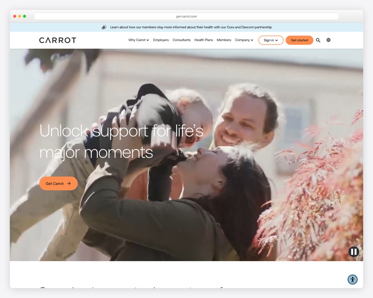 carrot fertility website example