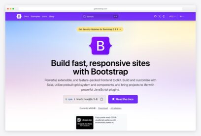 Bootstrap homepage built with Bootstrap