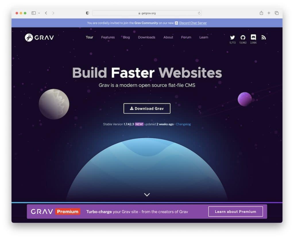 getgrav open source website builder