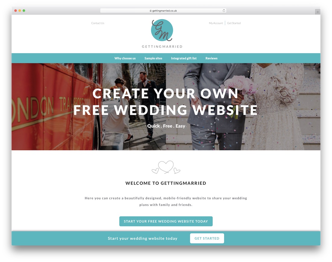 gettingmarried wedding website builder