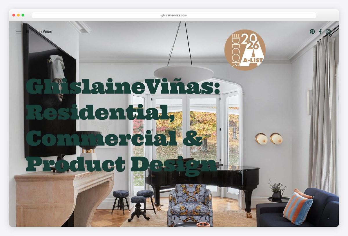 Ghislaine Viñas interior design portfolio website