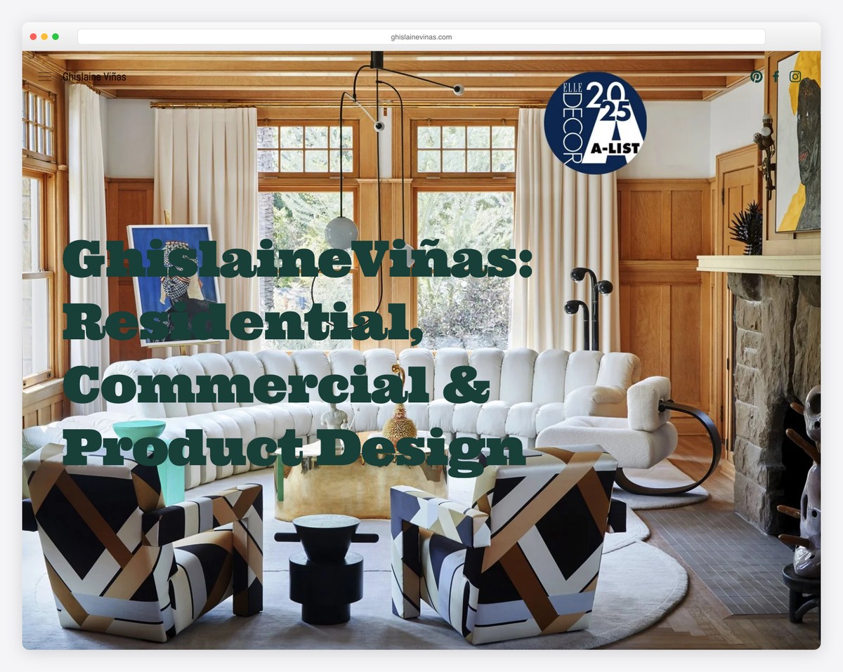 ghislaine vinas interior design website example