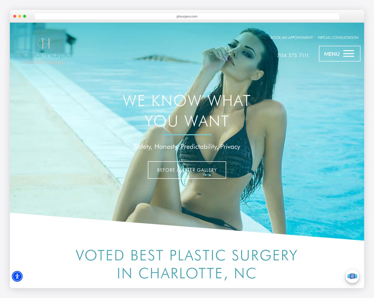 graper harper cosmetic surgery website example