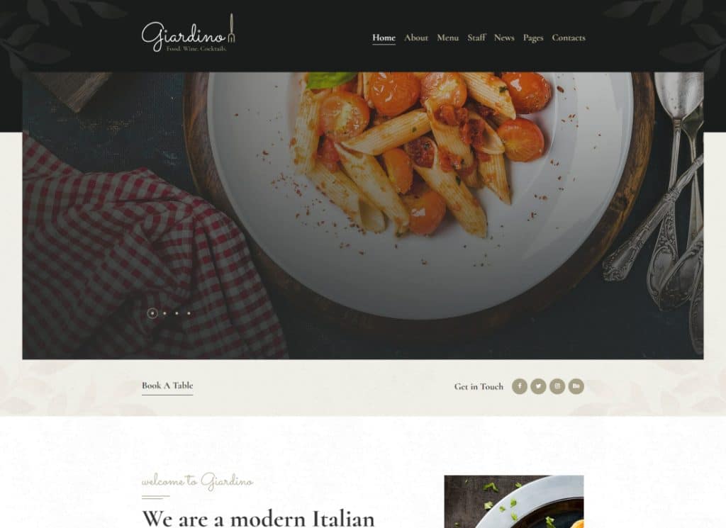 Giardino - Italian Restaurant & Cafe WordPress Theme