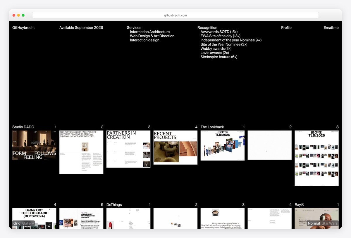 Gil Huybrecht web designer portfolio website
