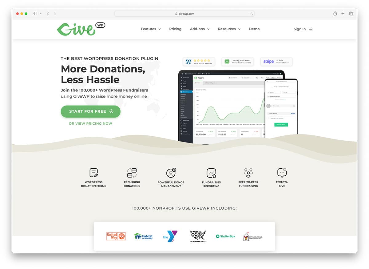 GiveWP - most popular WordPress donation plugin