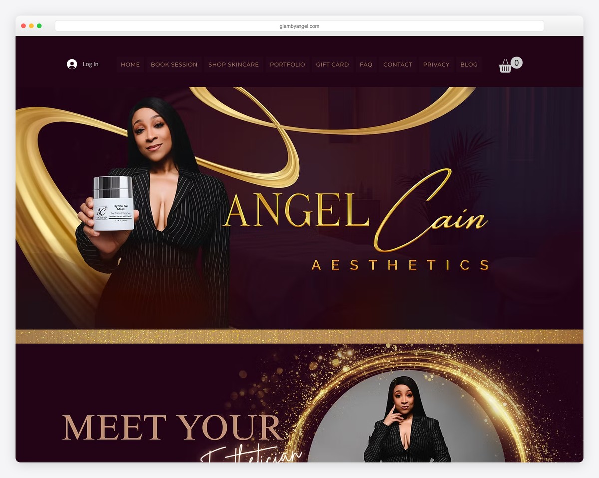 angel davis aesthetics website example