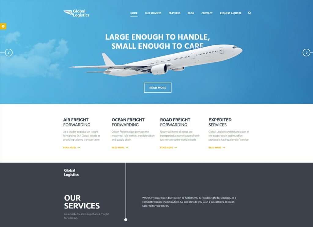 Global Logistics | Transportation & Warehousing WordPress Theme