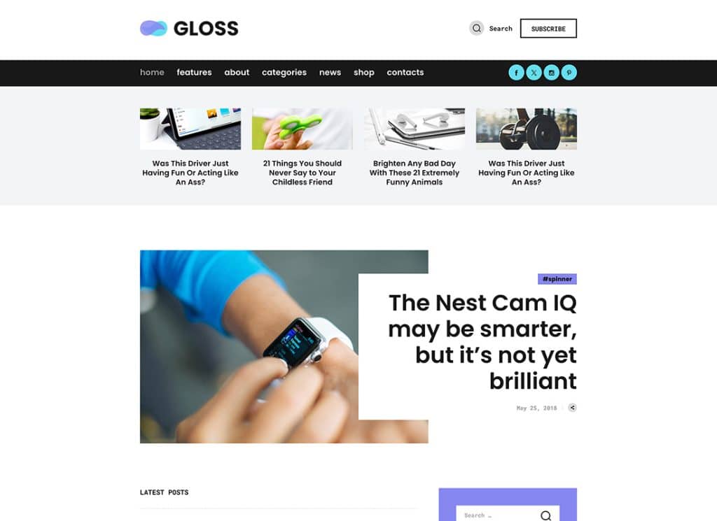 Gloss - Viral News Magazine WordPress Blog Theme