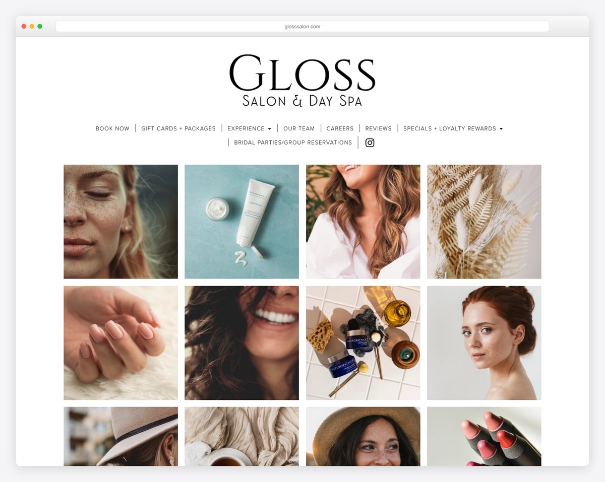 Gloss Salon website