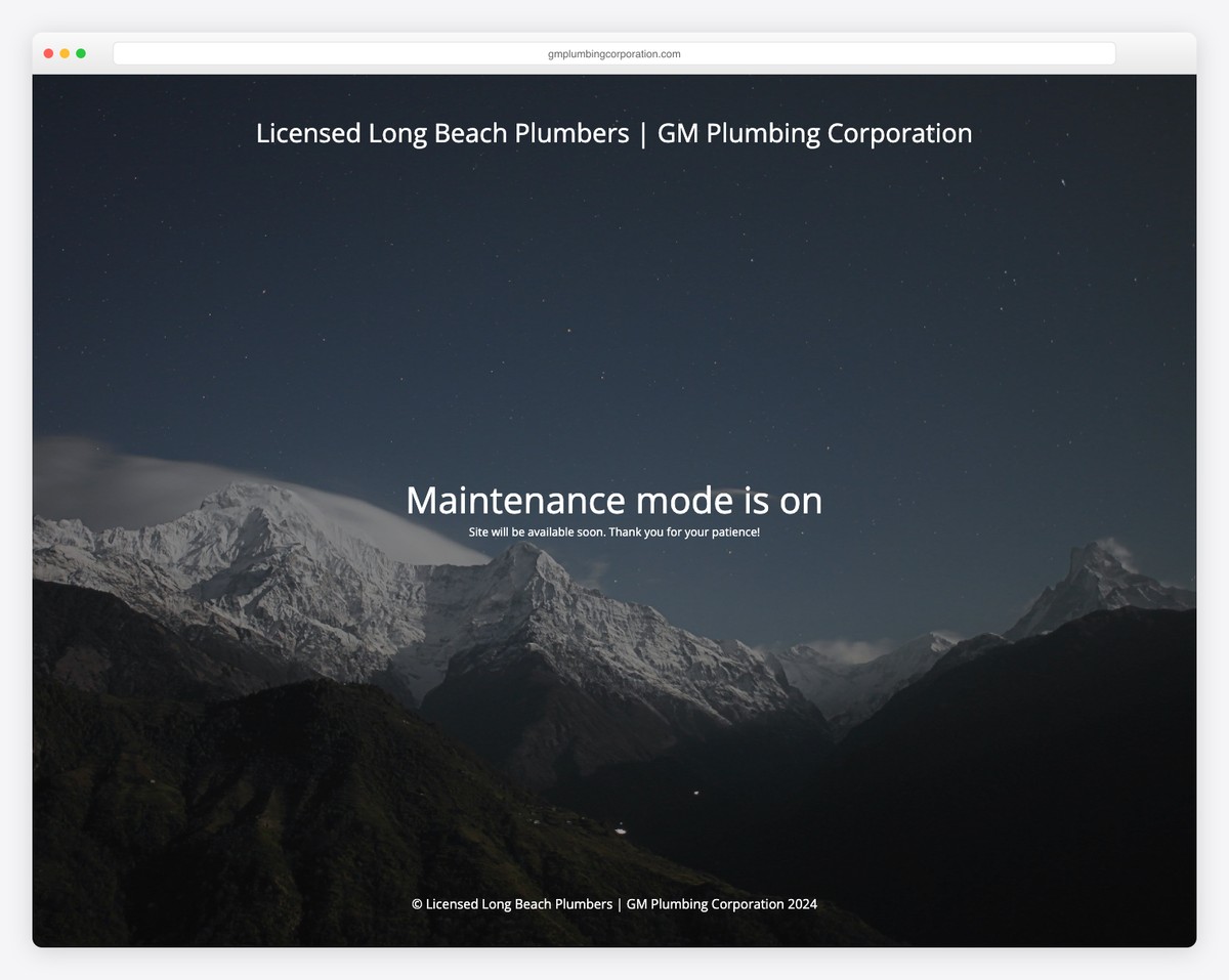 gm plumbing corporation - plumber website design example
