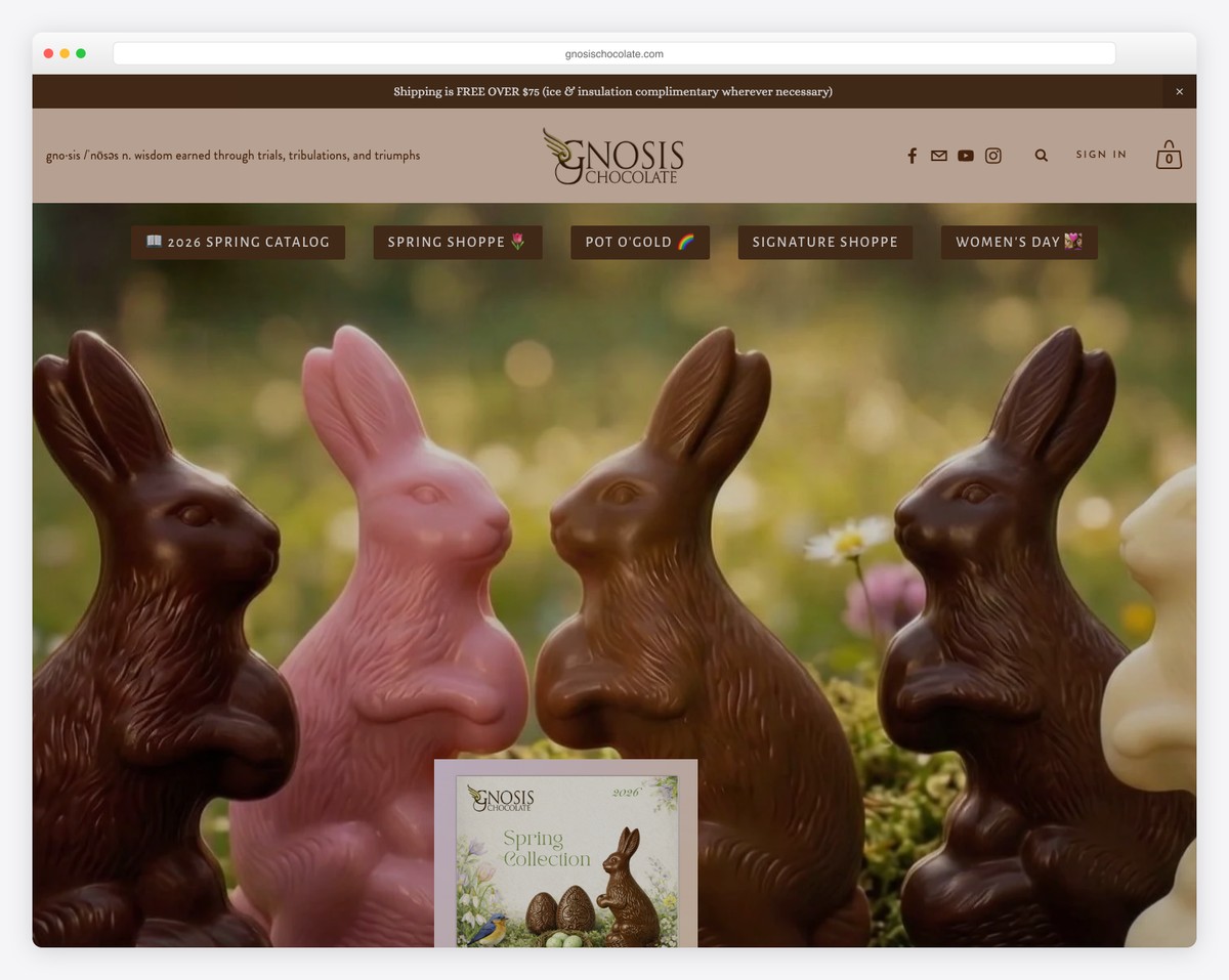 gnosis chocolate website example