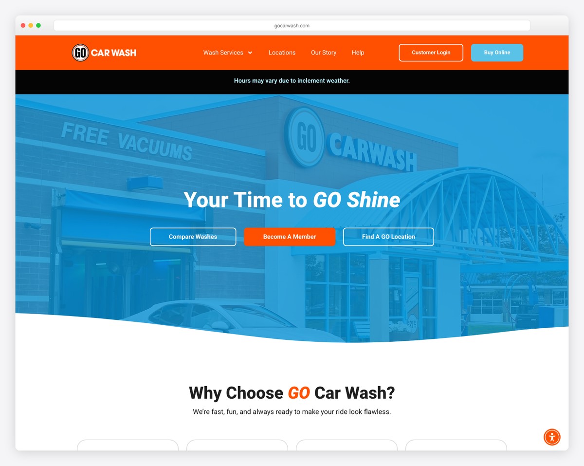 go carwash web design with subscription 