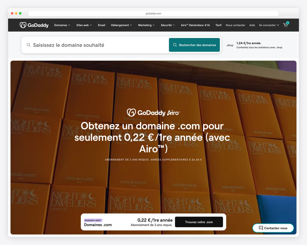 GoDaddy website builder with AI-assisted setup and integrated marketing tools