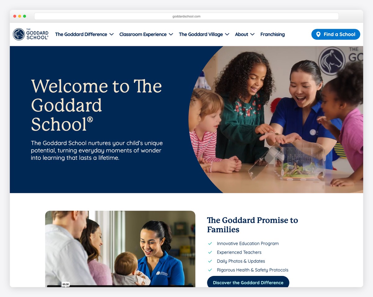 the goddard school website example