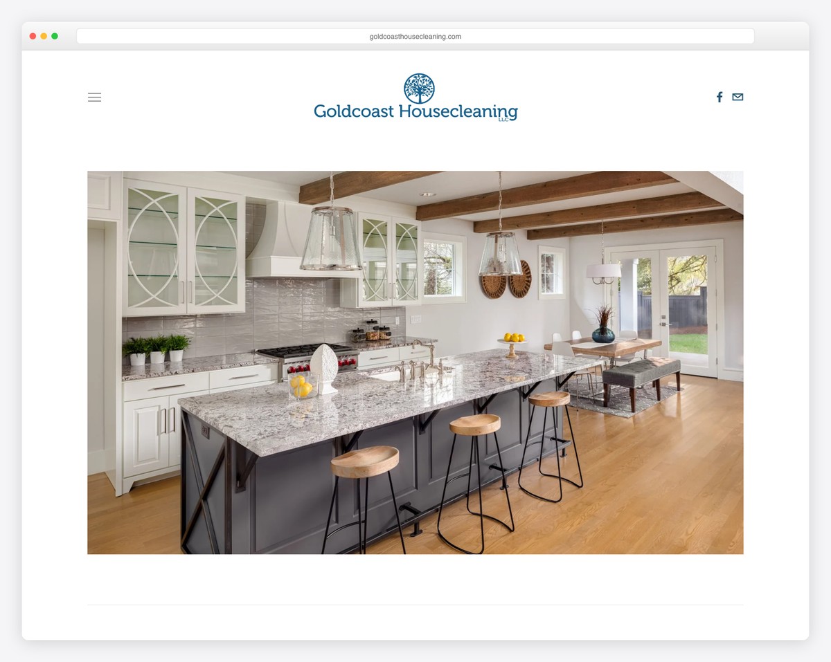goldcoast housecleaning website example