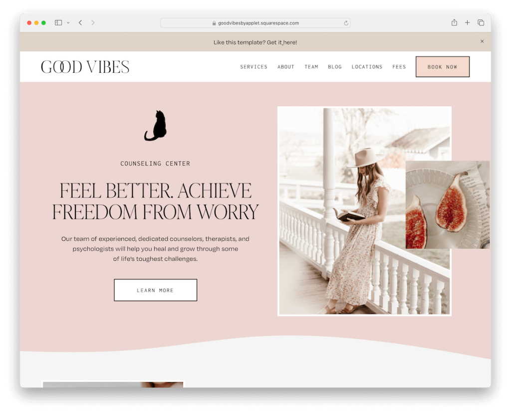 good vibes squarespace consultant template