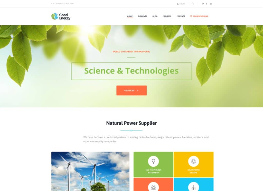 Good Energy - Ecology & Renewable Energy WordPress Theme
