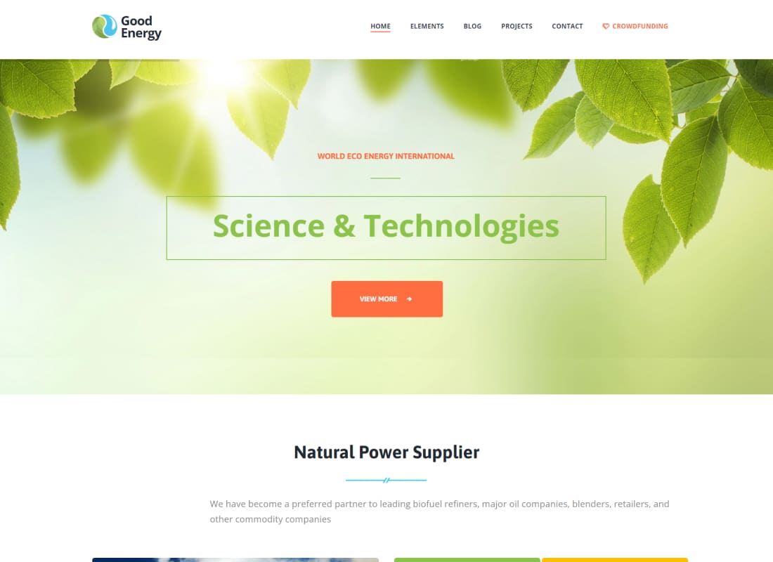 Good Energy | Ecology & Renewable Power Company WordPress Theme
