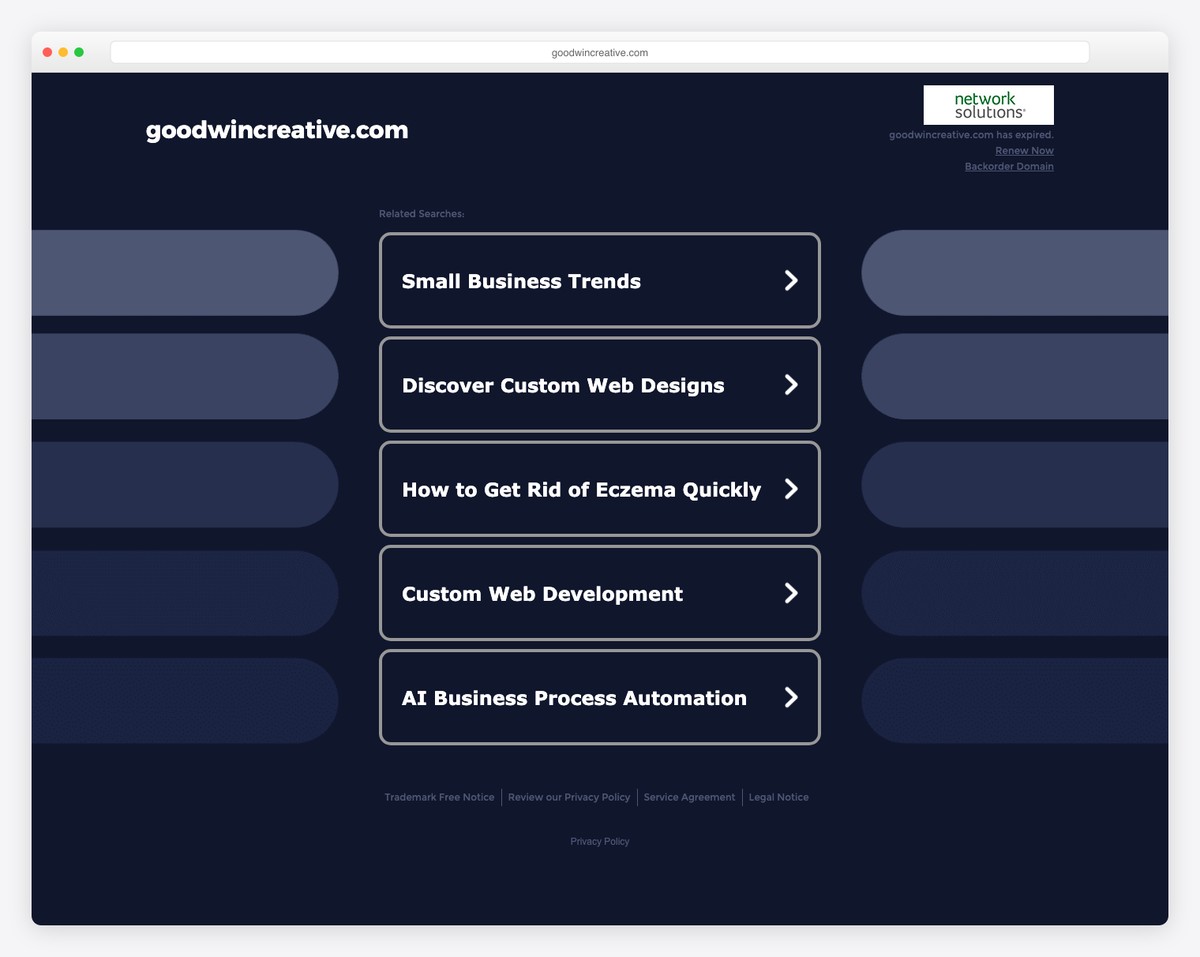 goodwin creative website example