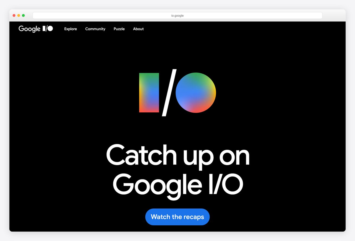 Google I/O conference website