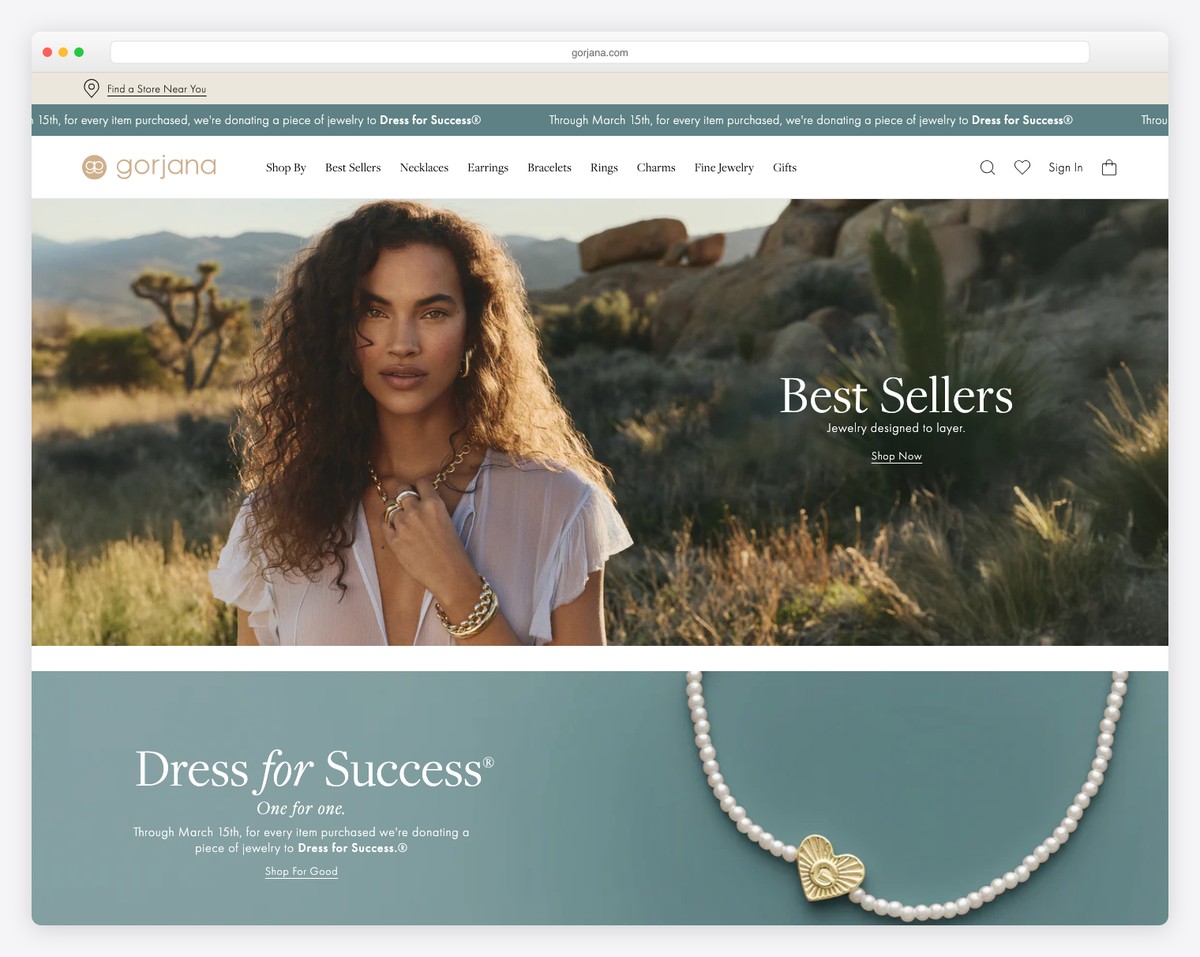 Gorjana jewelry website