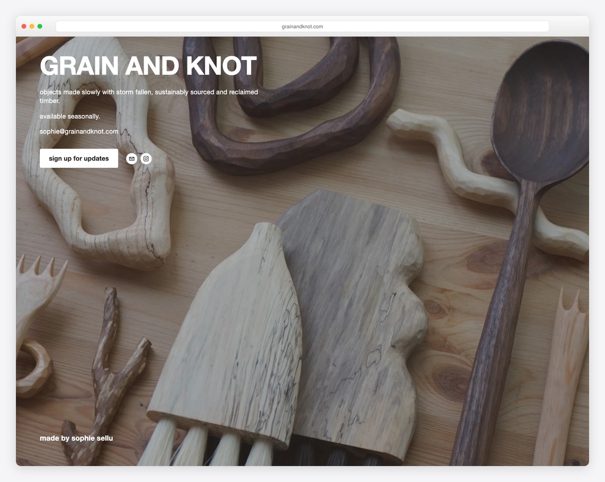 grain and knot squarespace ecommerce example