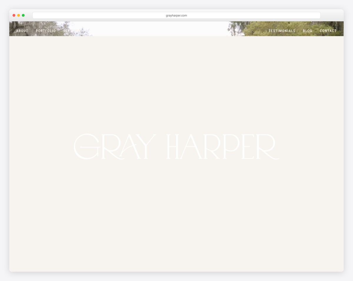 gray harper floral & styling website example