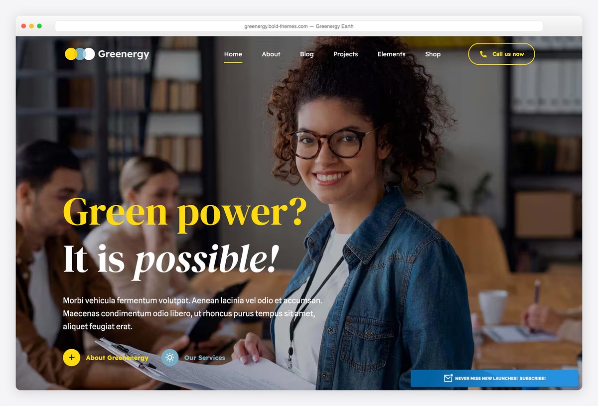 Greenergy ecology and environment WordPress theme demo