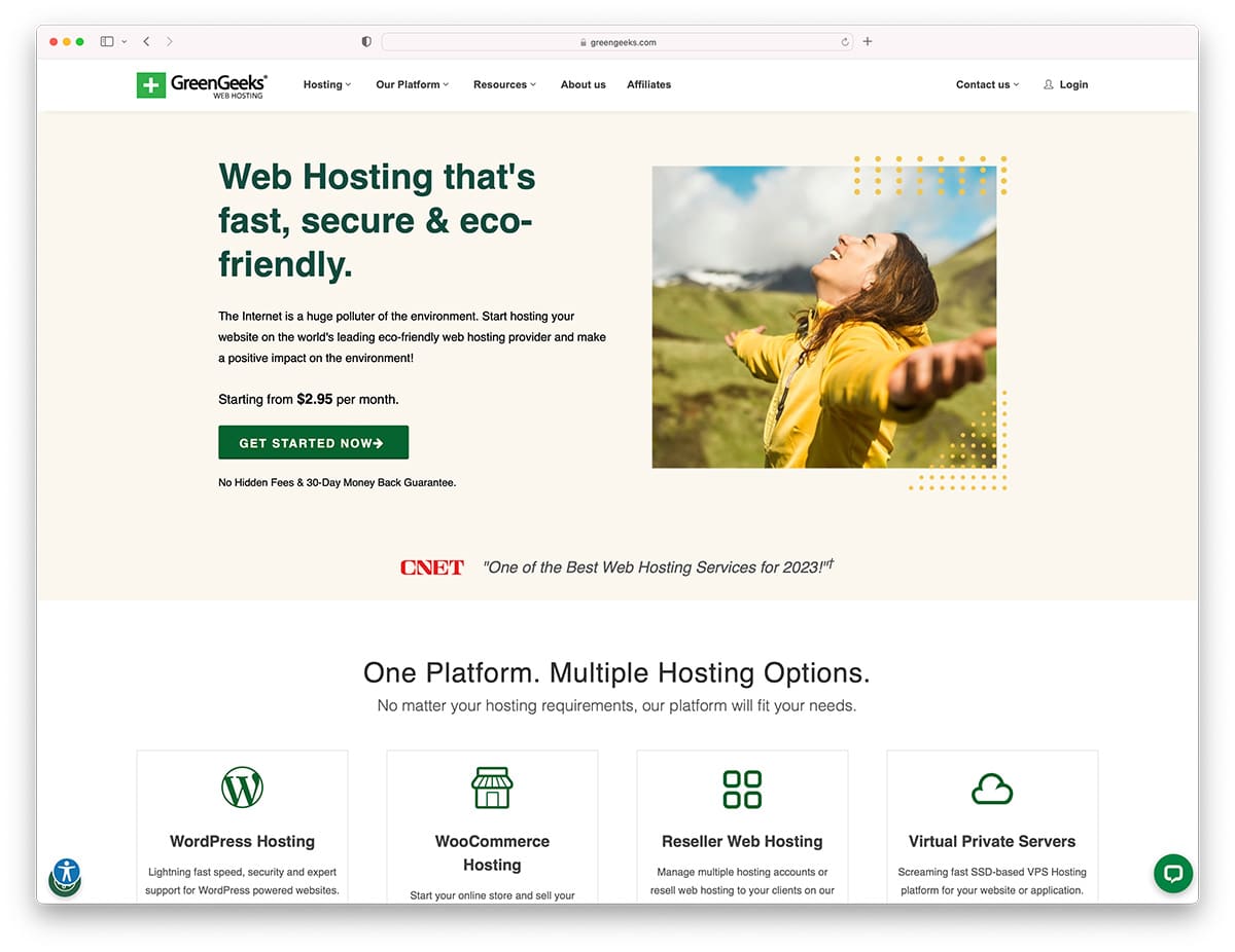 GreenGeeks - sustainable multiple  domain hosting