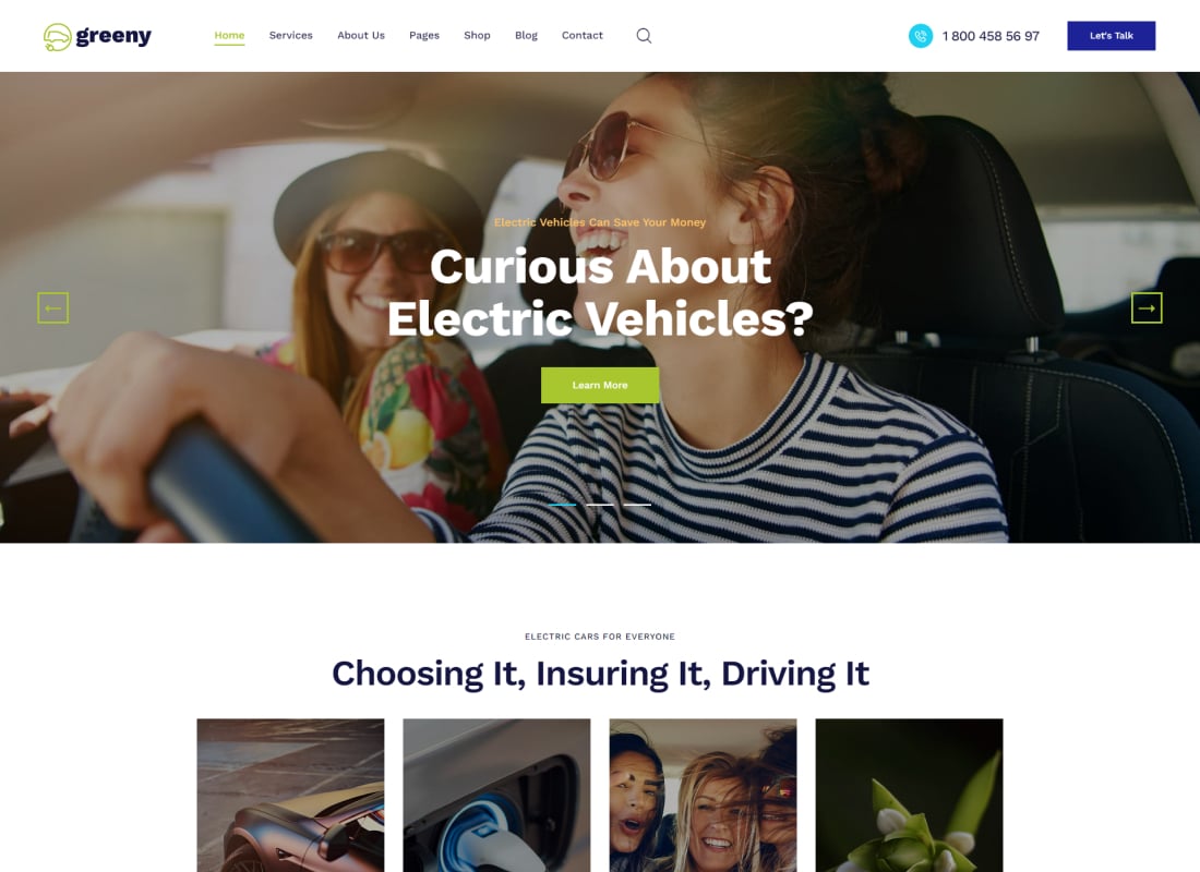 Greeny - Electric Car Dealership WordPress Theme