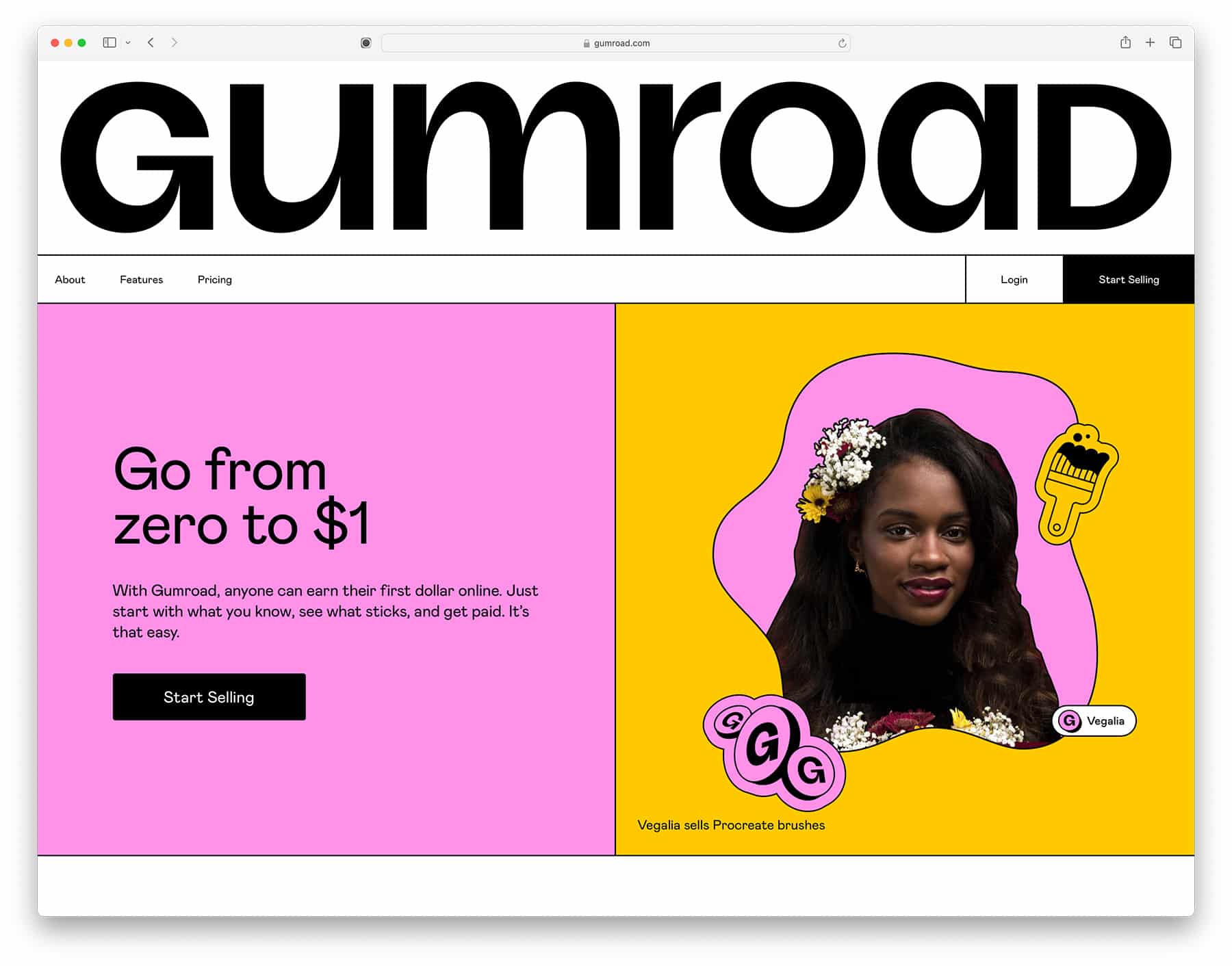 Gumroad - cheap and quick platform to sell digital products and downloads