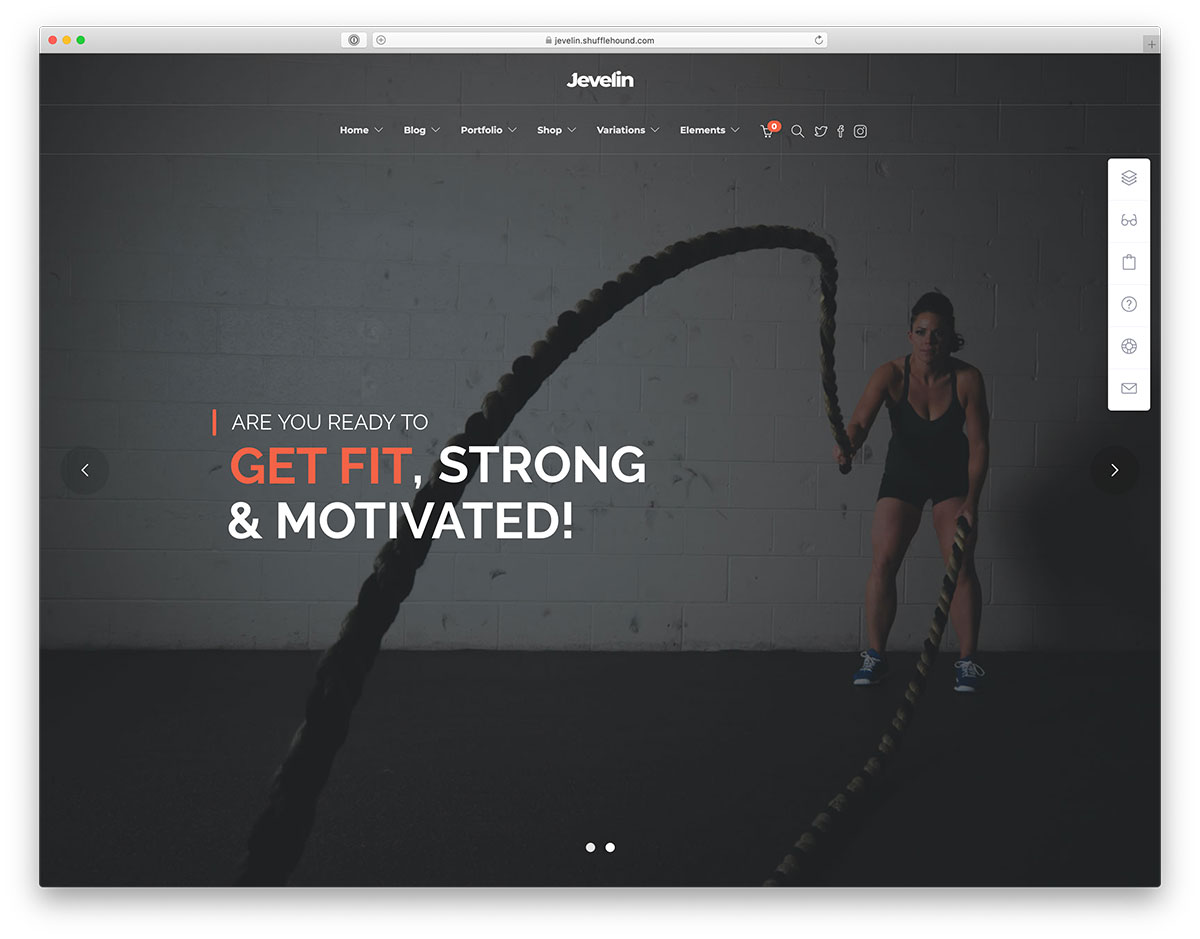 gym website designs