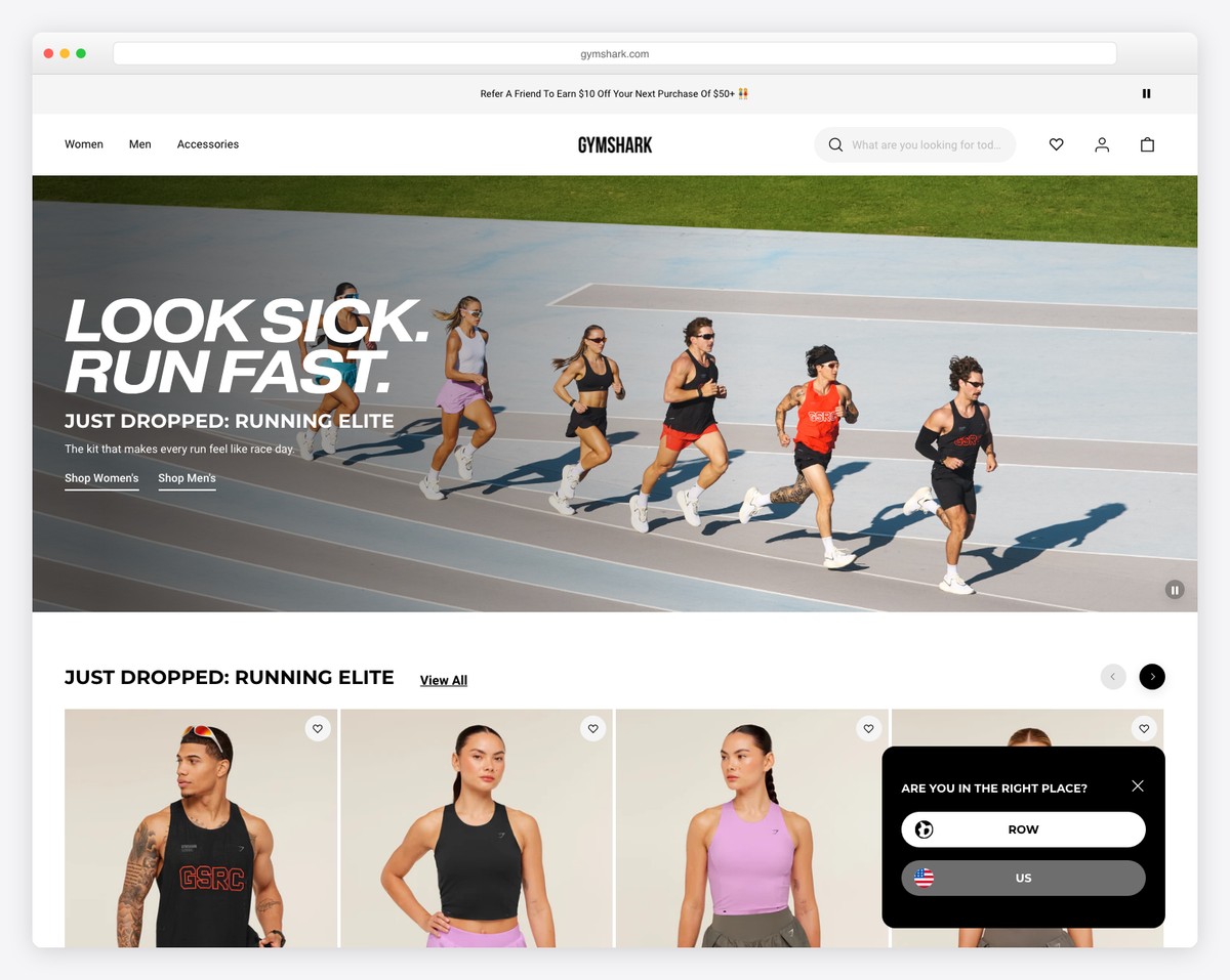 gymshark website example