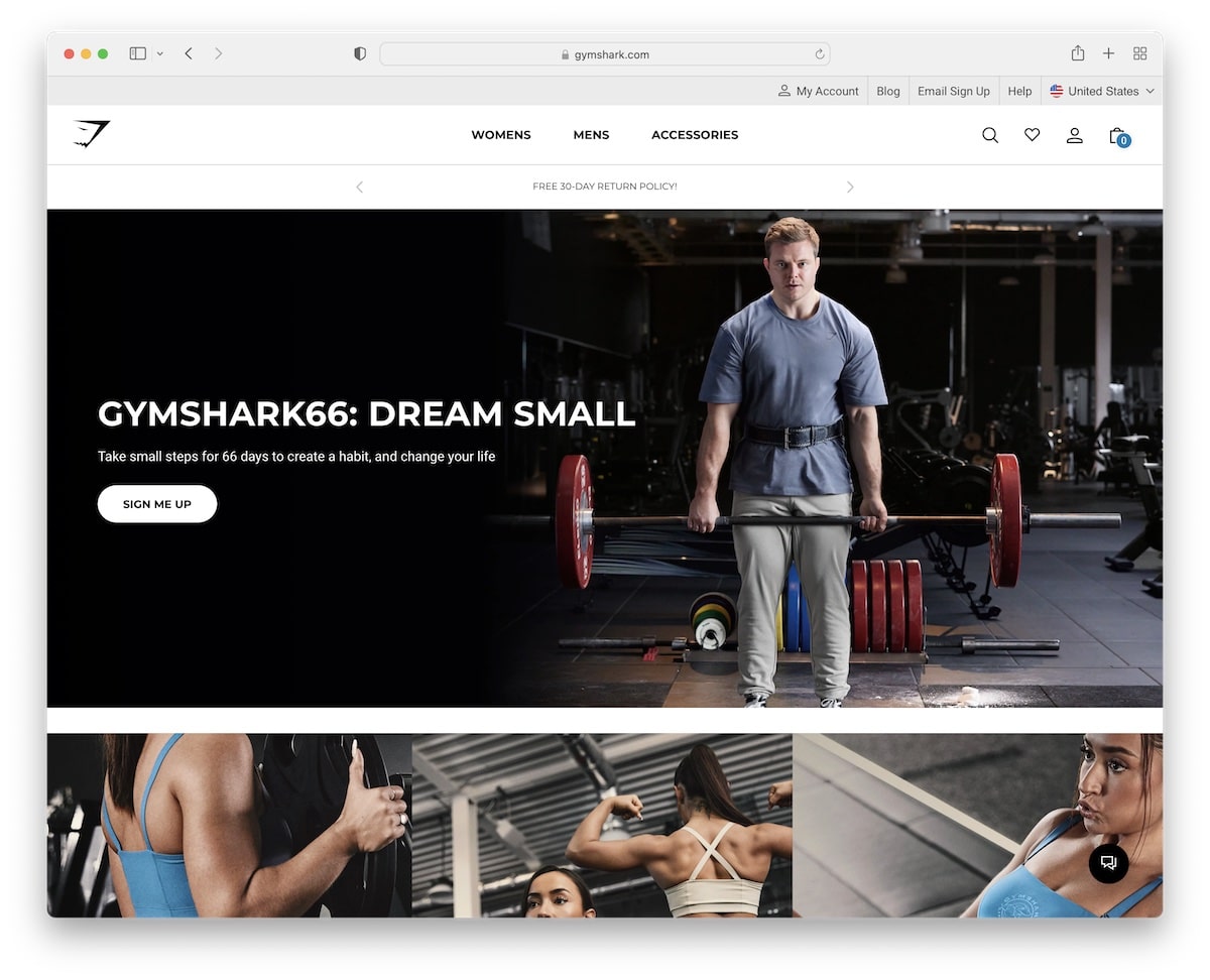 gymshark shopify website
