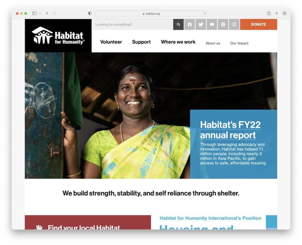 habitat nonprofit website