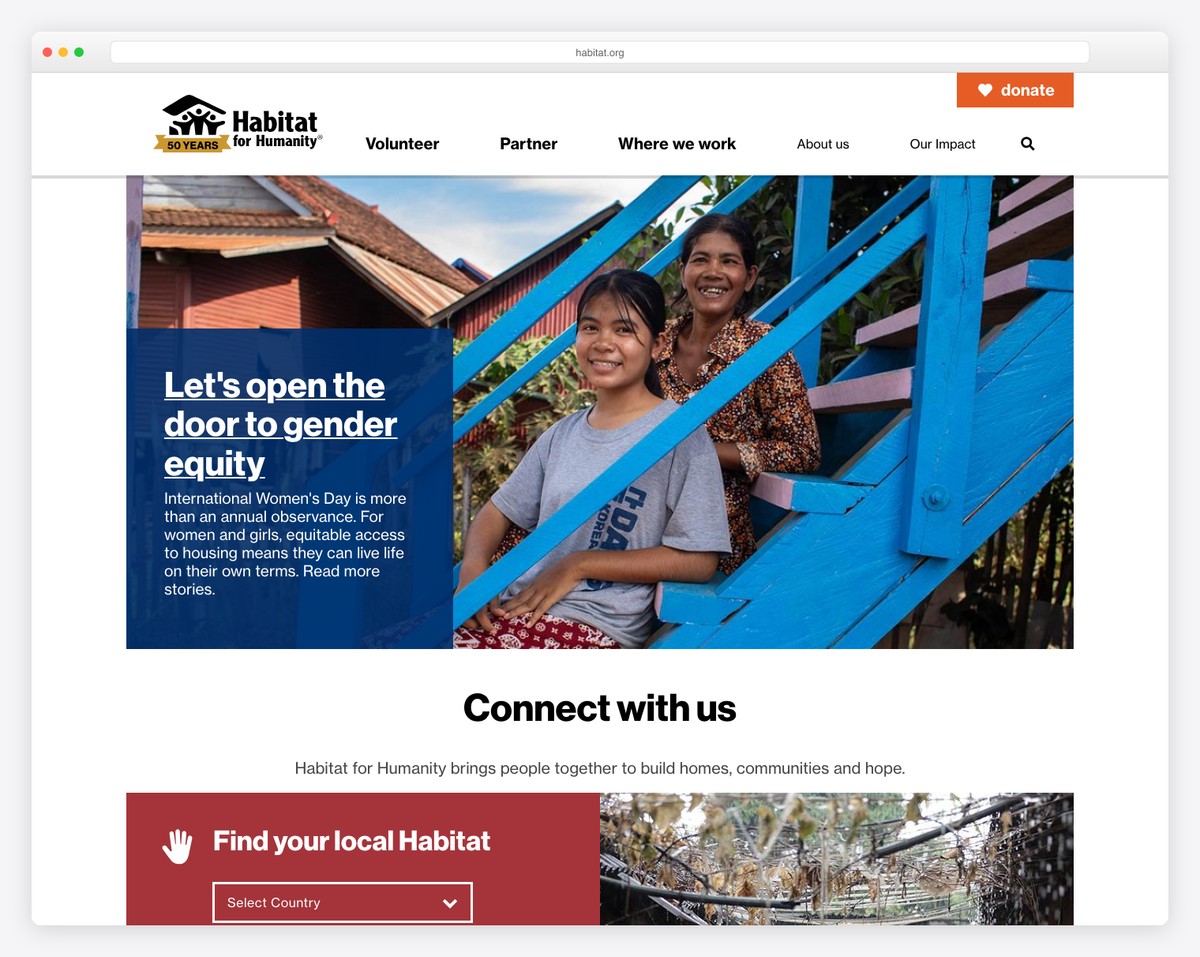 habitat nonprofit website