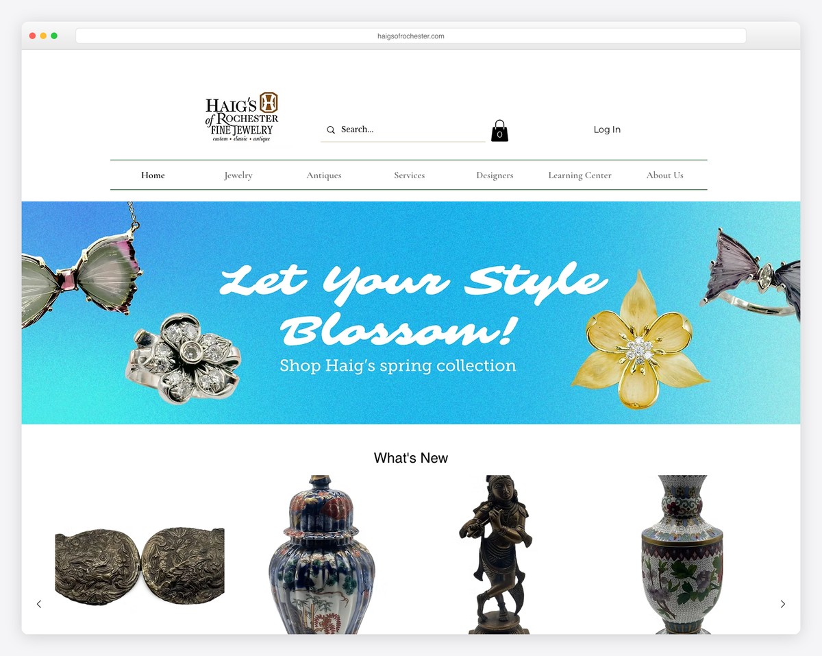 haigs of rochester wix store example