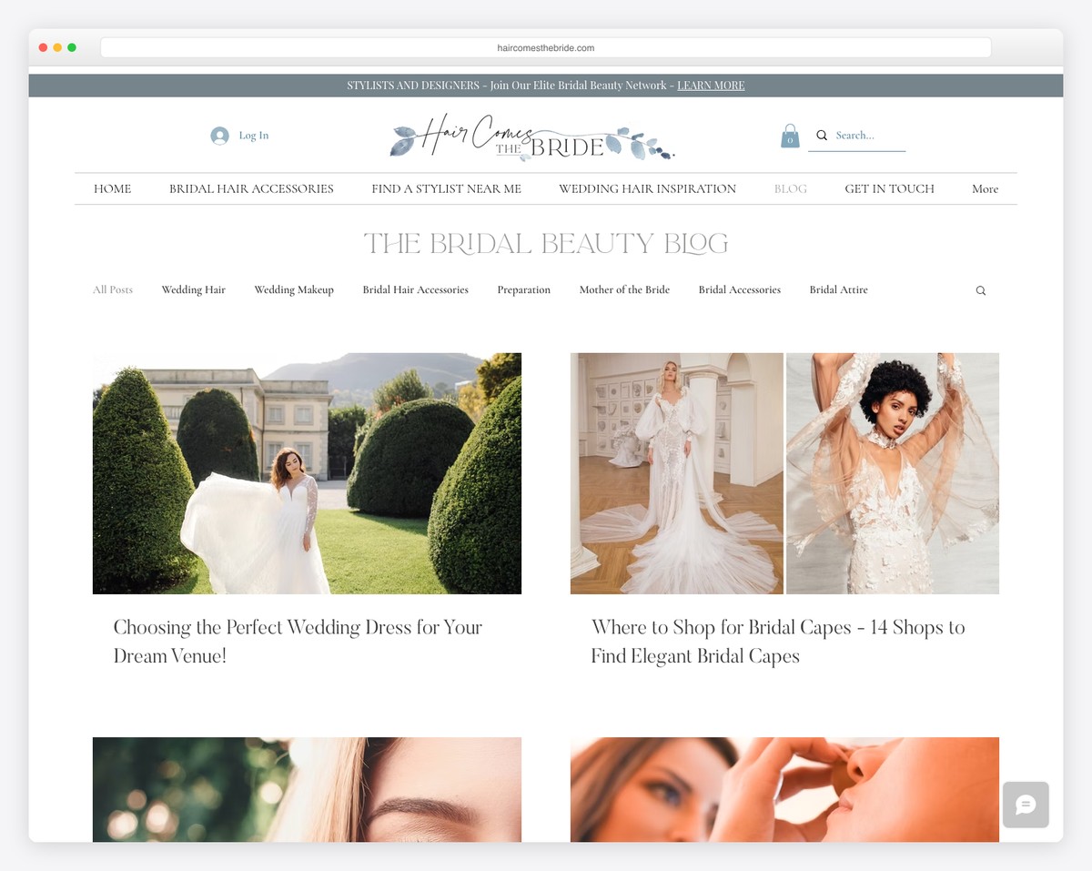 hair comes the bride wix blog example