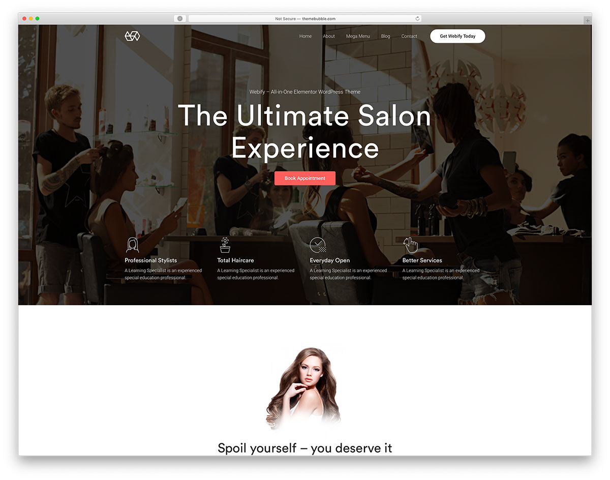 hair salon WordPress theme