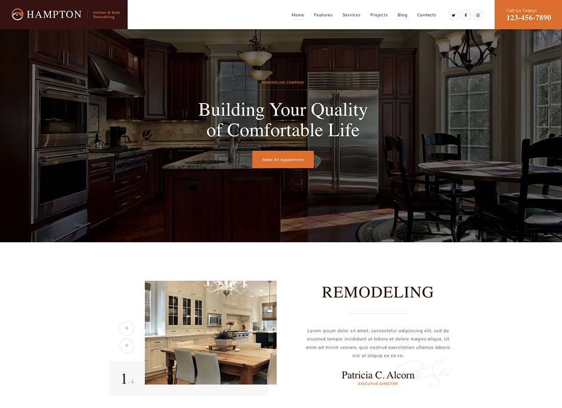 Hampton - Home Design and Renovation WordPress Theme